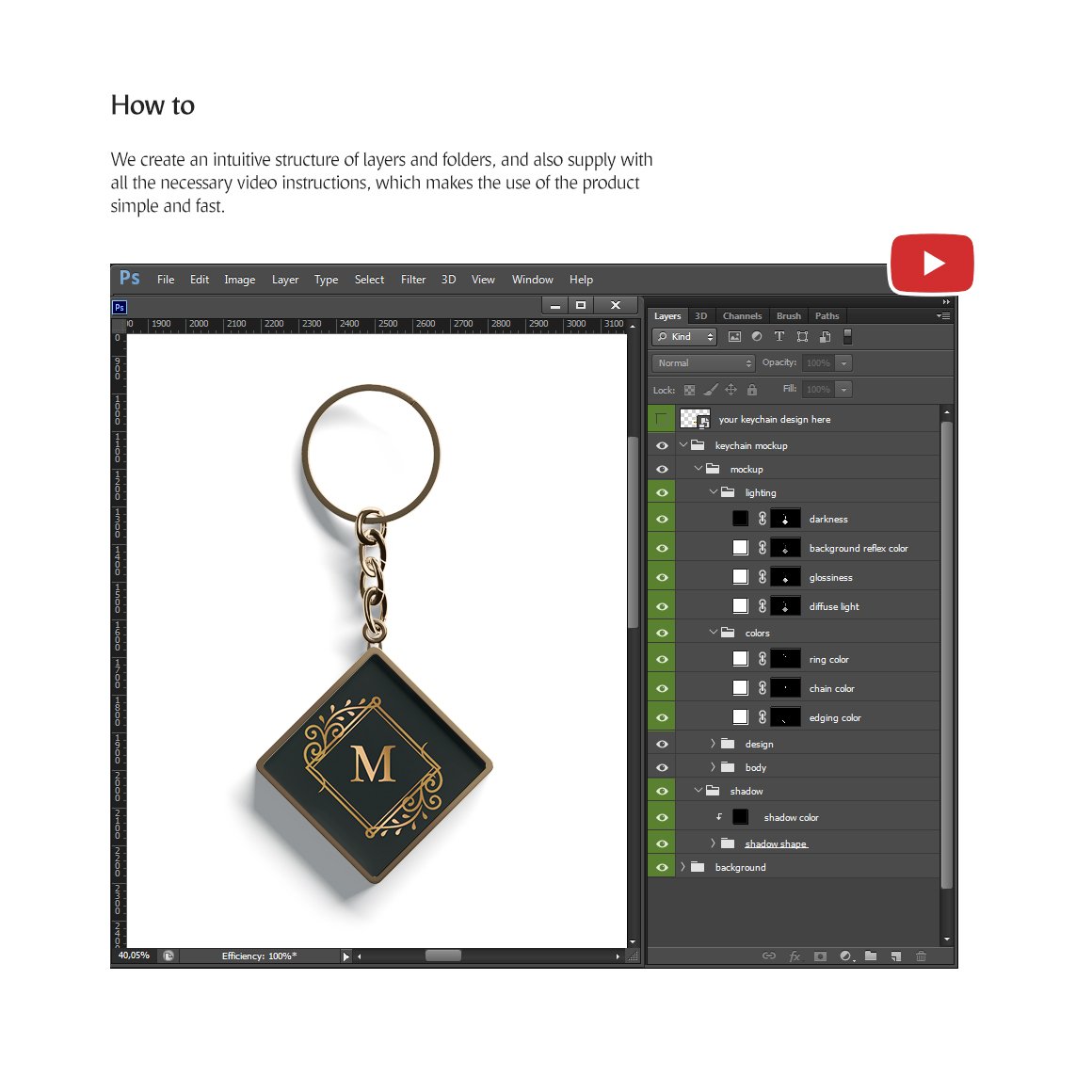 方形金属钥匙扣样机模板 Keychain Mockup_img_2