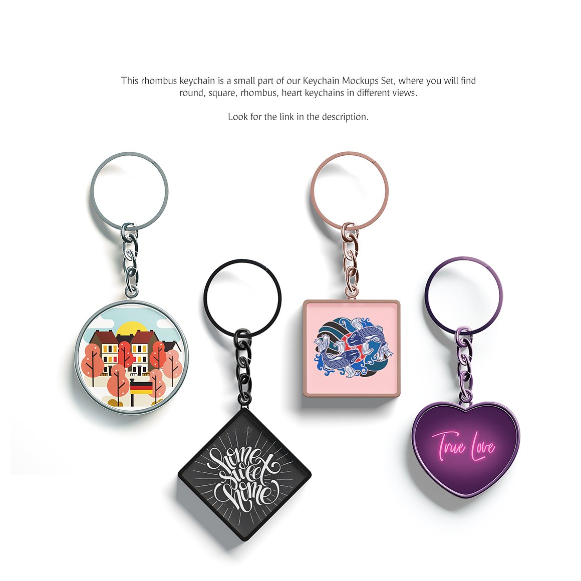 方形金属钥匙扣样机模板 Keychain Mockup_img_2