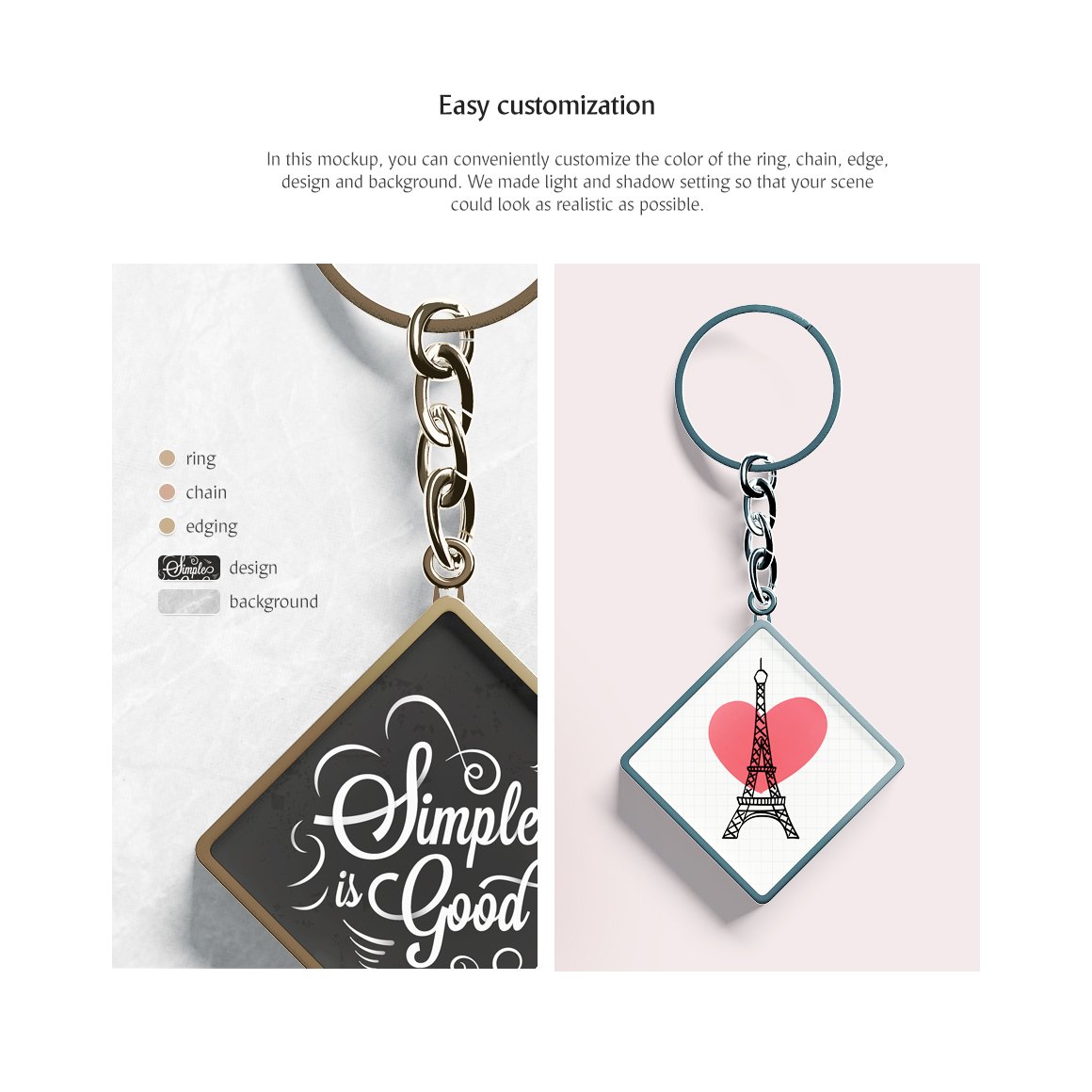 方形金属钥匙扣样机模板 Keychain Mockup_img_2