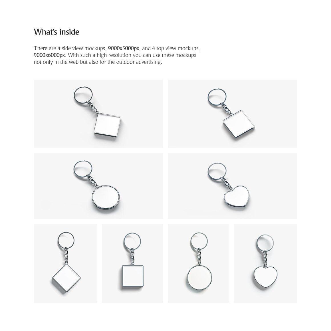 金属钥匙扣设计展示样机集 Keychain Mockups Set_img_2