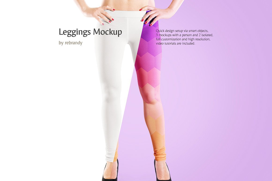 女生打底裤秋裤设计展示样机模板 Leggings Mockup_img_2