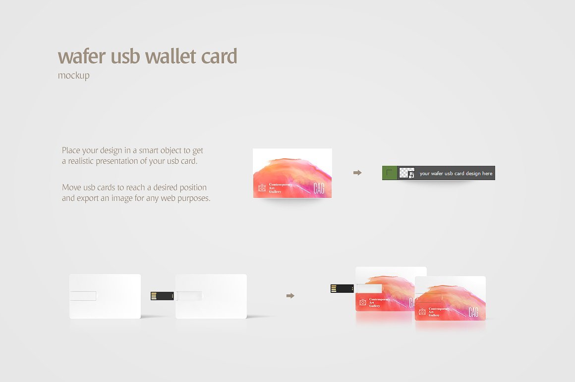 USB钱包卡片外观设计展示样机 Wafer USB Wallet Card Mockup_img_2