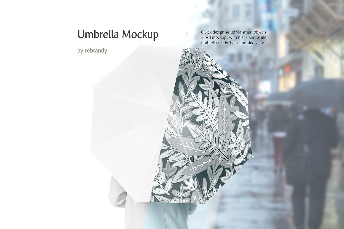 太阳伞雨伞印花设计展示样机模板 Umbrella Mockup_img_2