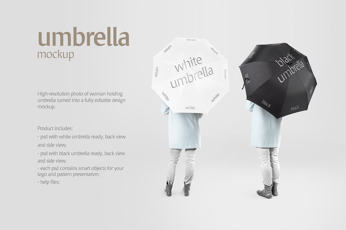 太阳伞雨伞印花设计展示样机模板 Umbrella Mockup_img_2