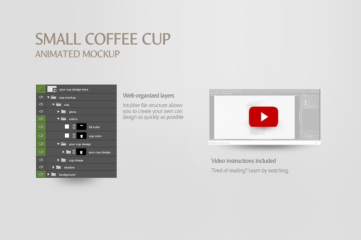 外卖咖啡杯设计视频动画展示样机模板 Small Coffee Cup Animated Mockup_img_2