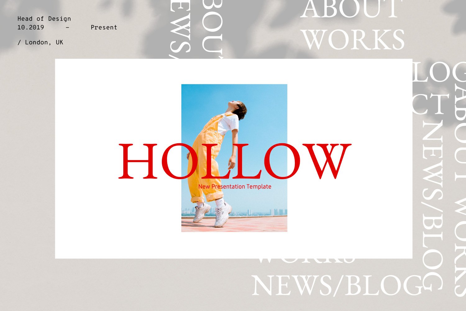 潮流女性服装设计作品集演示文稿模板 HOLLOW - Powerpoint Presentation_img_2