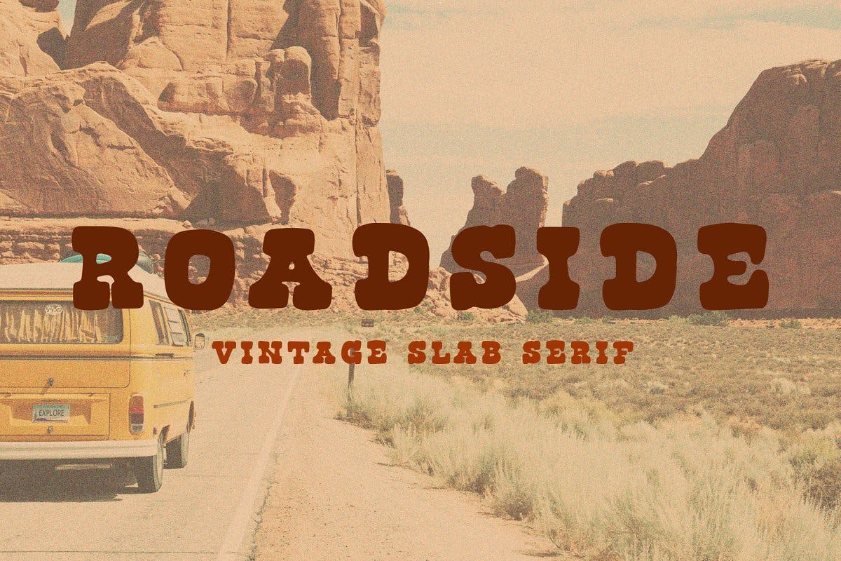 美丽复古怀旧衬线英文字体下载 Roadside Vintage Slab Serif_img_2