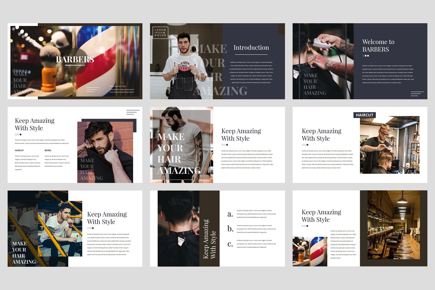 典雅理发店理发师介绍演示文稿模板 Barbers - Barbershop PowerPoint Template_img_2