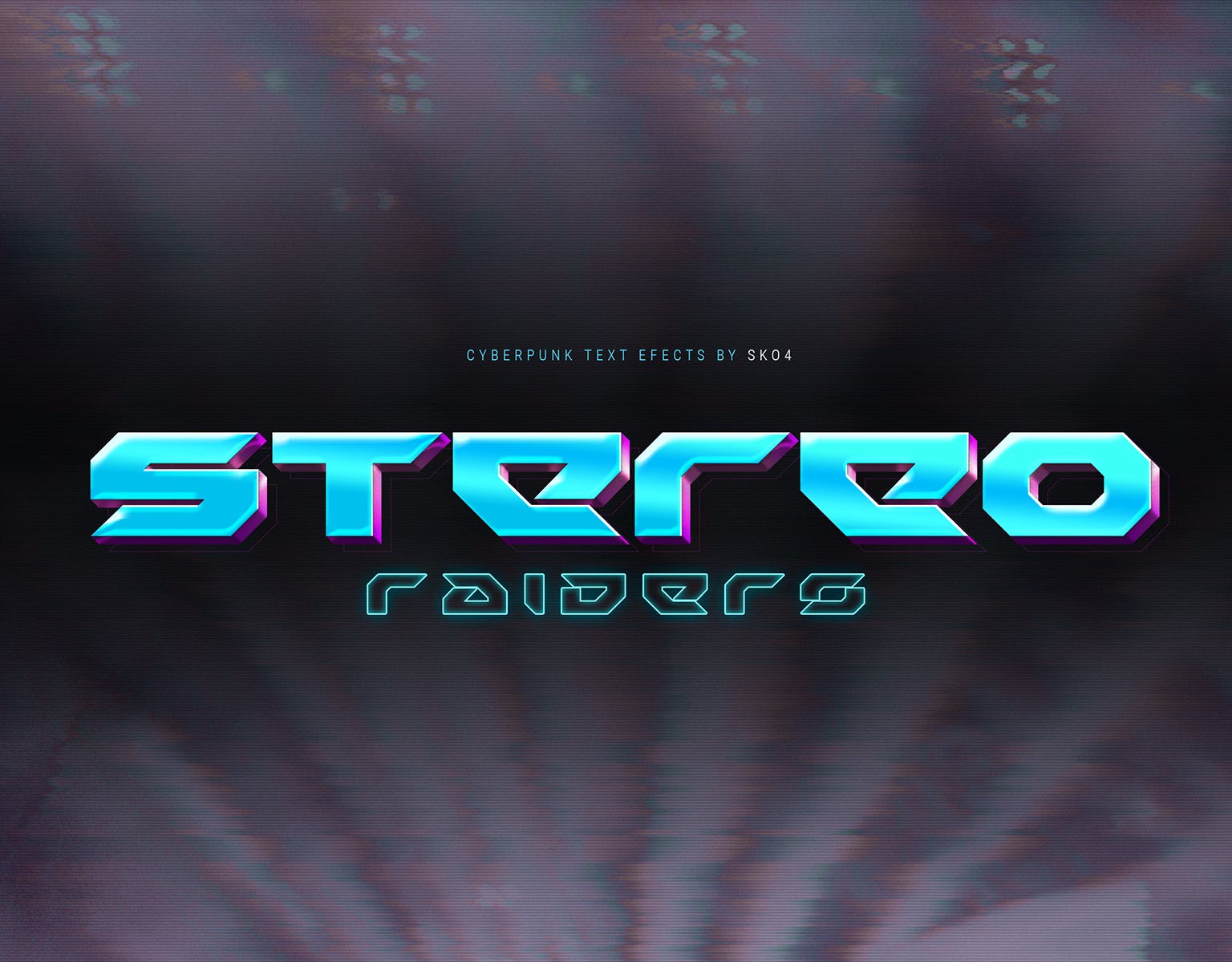 80年代复古赛博朋克故障风效果文字设计PS样式模板 Cyberpunk - 80s Retro Text Effects_img_2