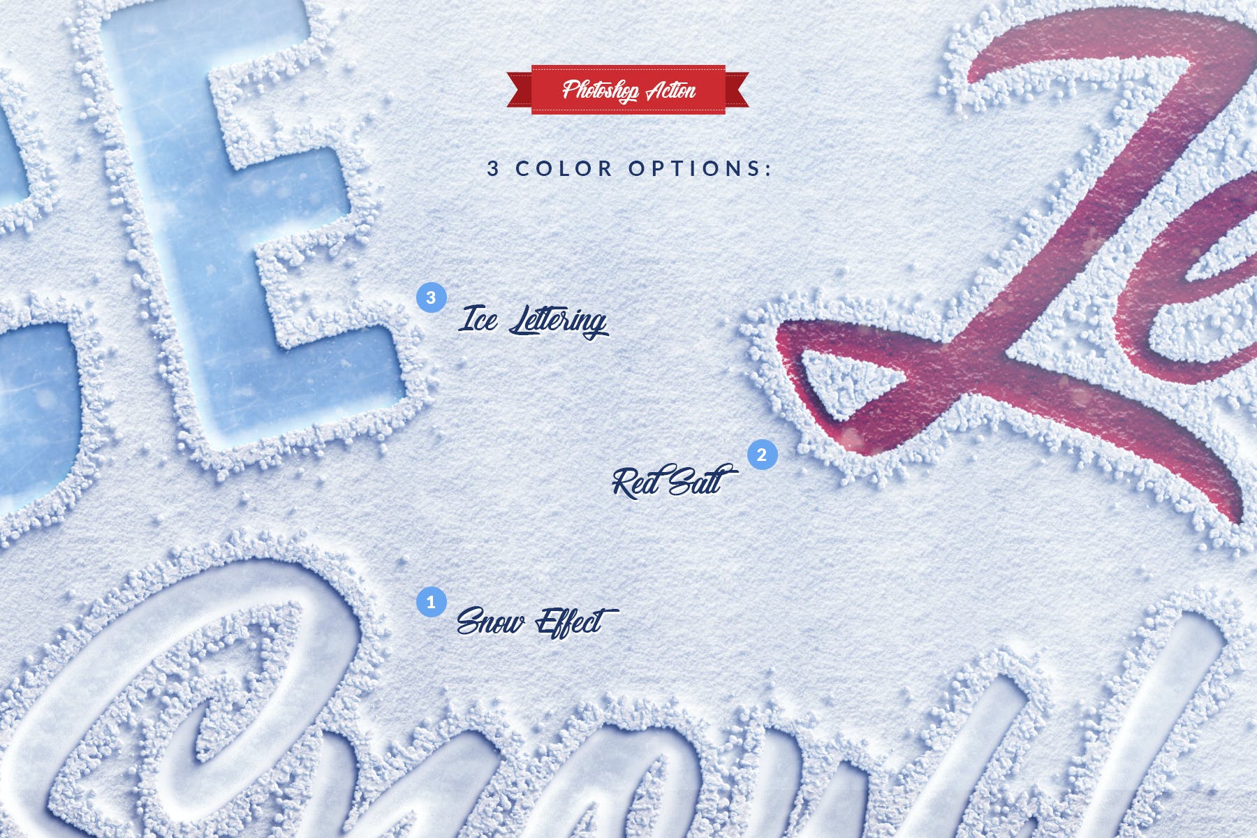 真实雪刻字效果徽标标题设计PS动作 Snow Lettering - Photoshop Action_img_2