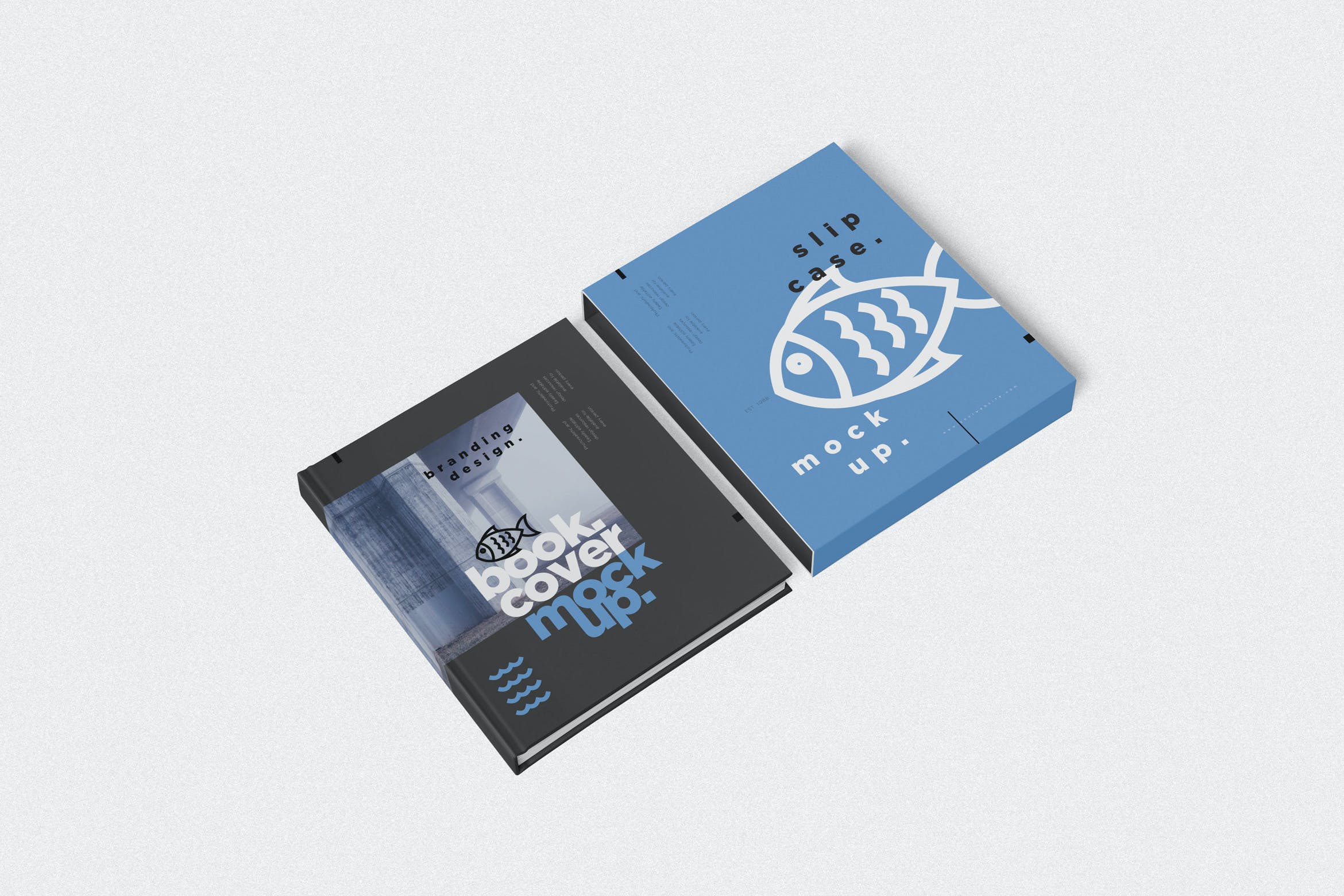 5款带外壳精装书设计展示样机模板 Book Cover & Slide Case Mockups_img_2
