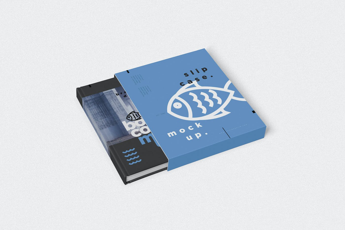 5款带外壳精装书设计展示样机模板 Book Cover & Slide Case Mockups_img_2