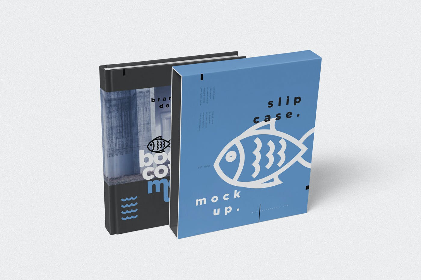5款带外壳精装书设计展示样机模板 Book Cover & Slide Case Mockups_img_2