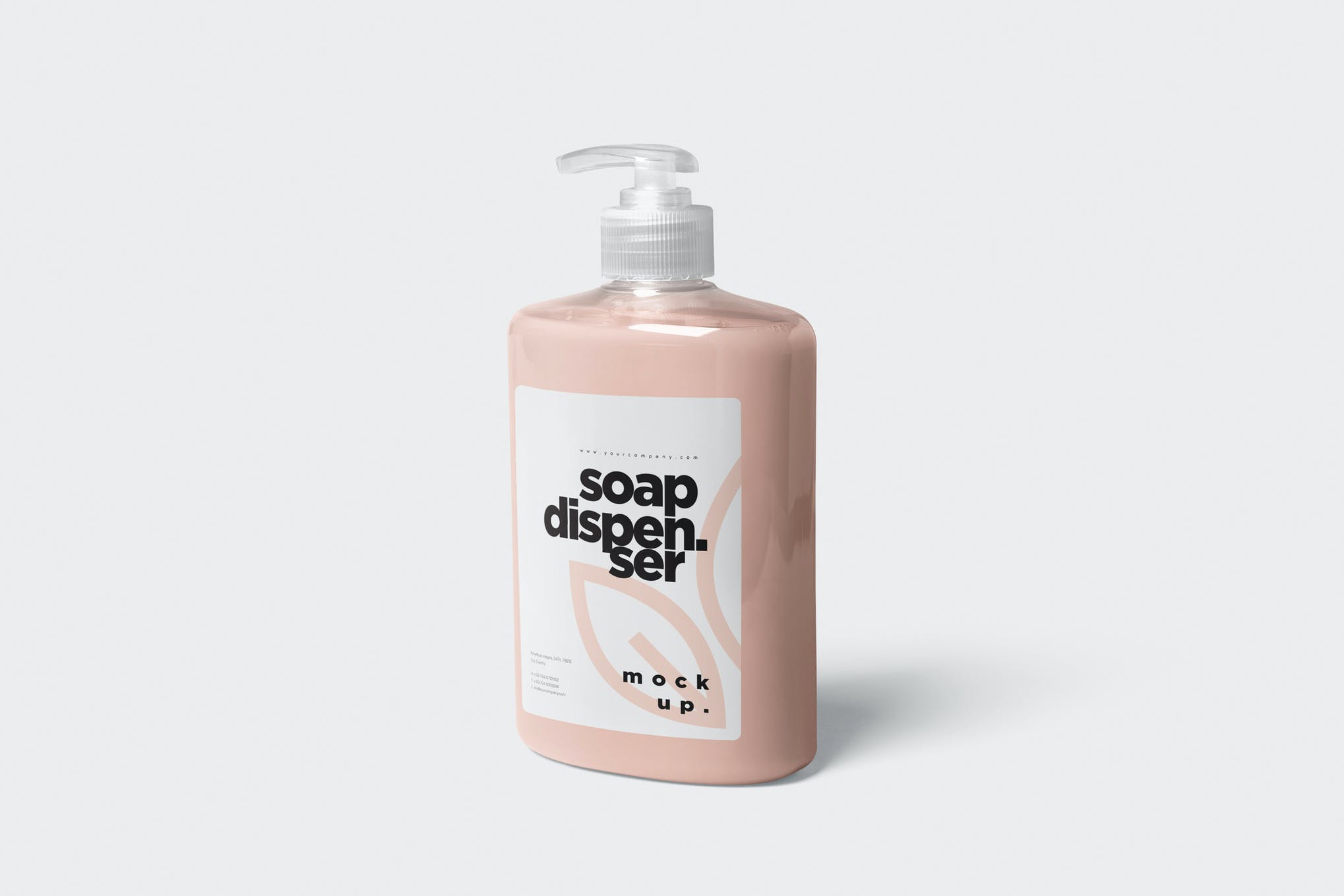 化妆品洗手液挤压塑料瓶设计展示样机 Soap Dispenser Mockup Rectangle Shape_img_2