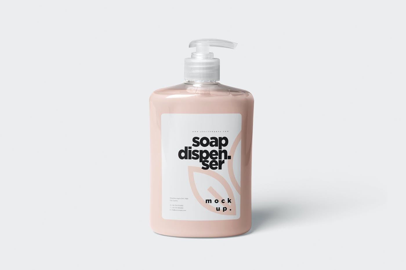 化妆品洗手液挤压塑料瓶设计展示样机 Soap Dispenser Mockup Rectangle Shape_img_2