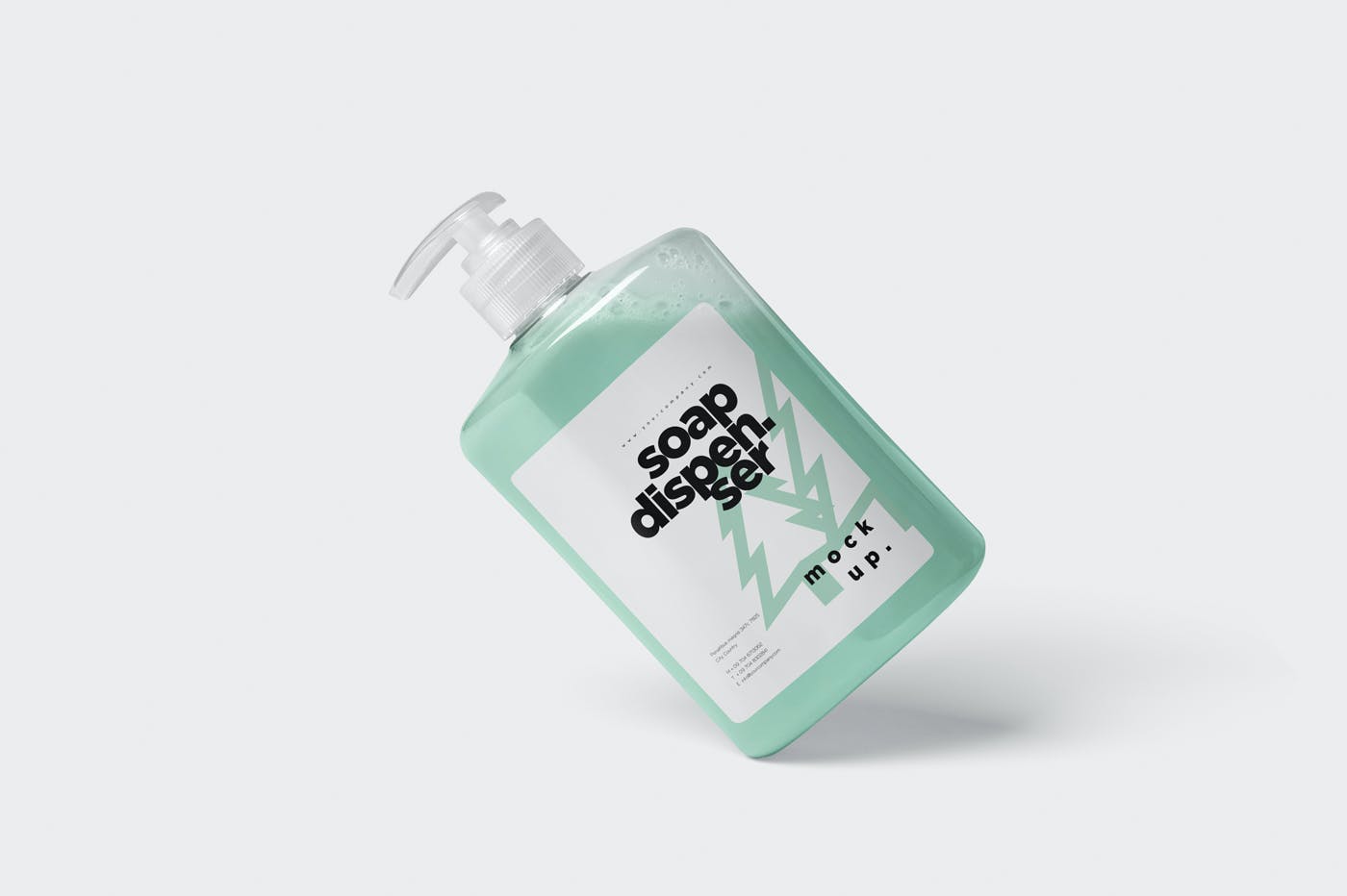 化妆品洗手液挤压塑料瓶设计展示样机 Soap Dispenser Mockup Rectangle Shape_img_2