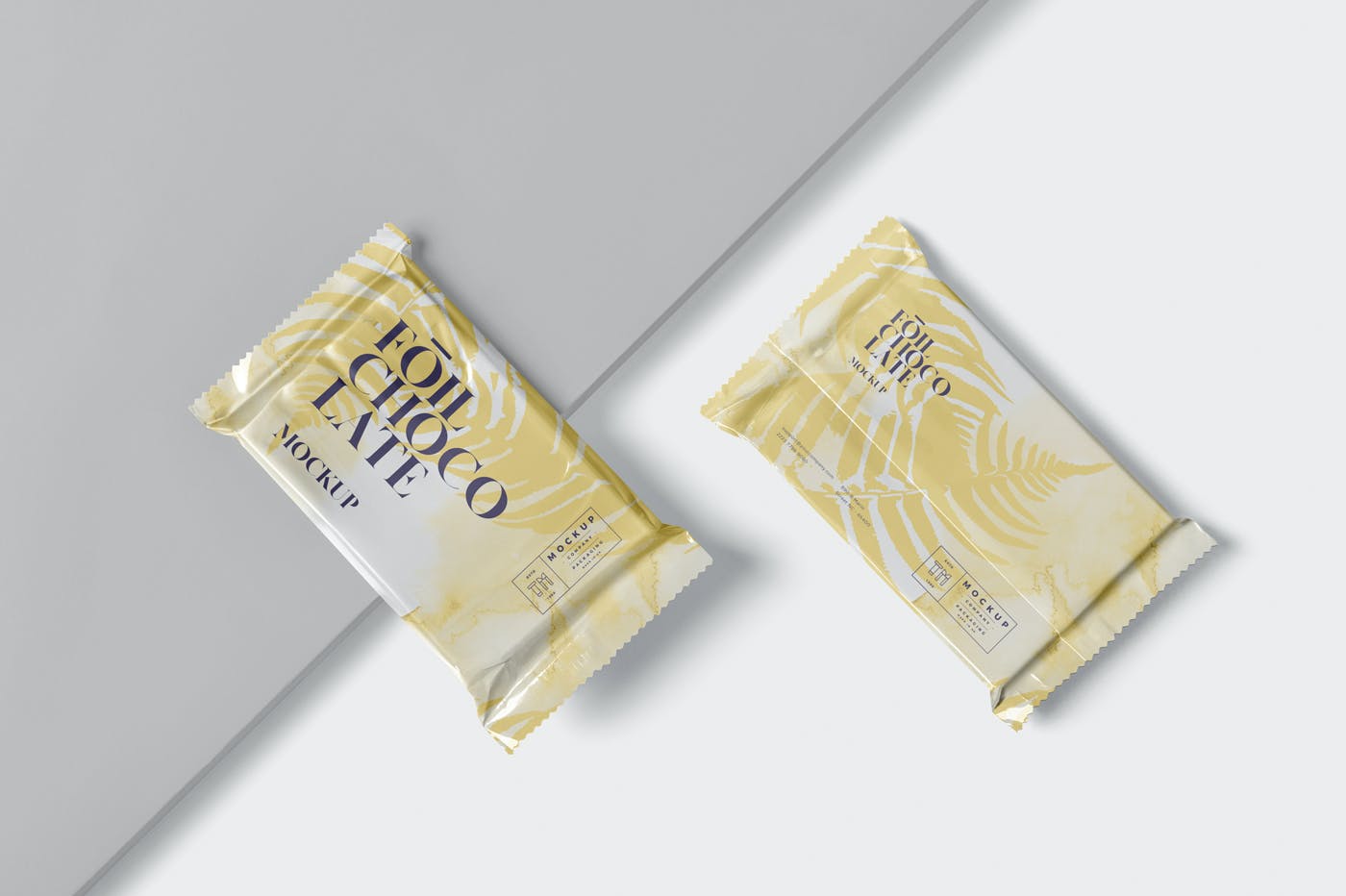 精美铝箔巧克力包装袋设计展示样机 Foil Chocolate Packaging Mockup - Slim Size_img_2