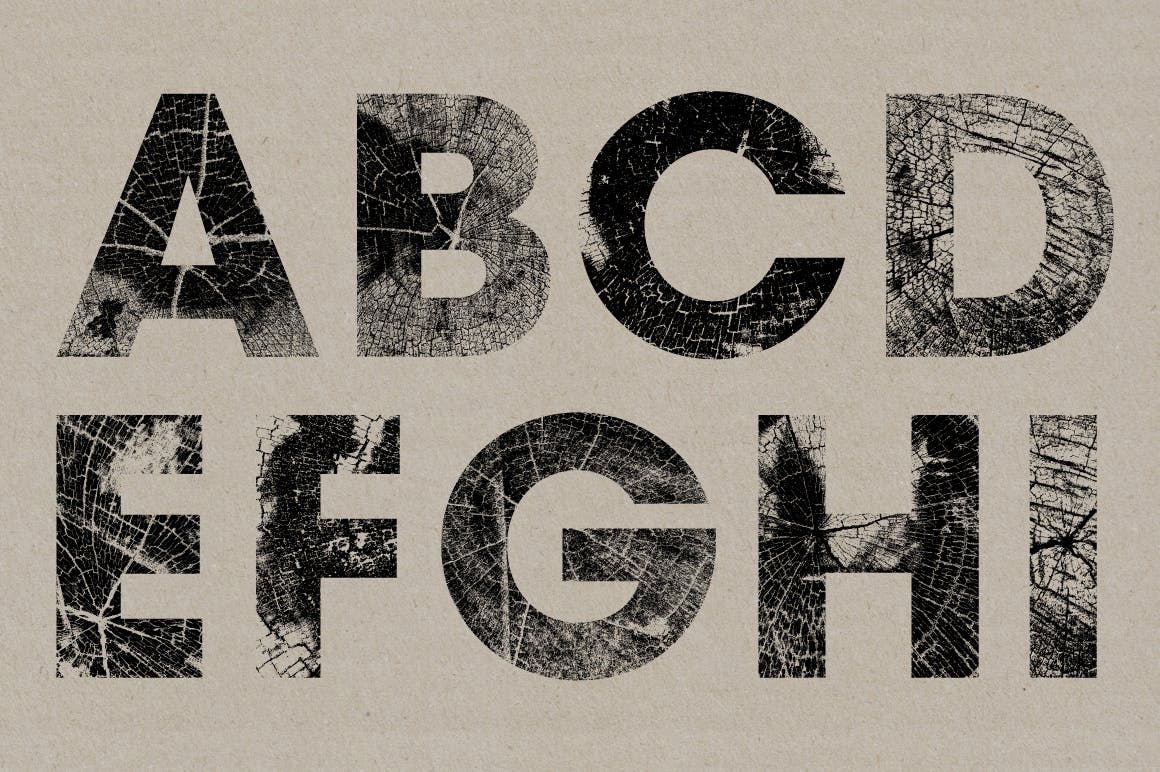 高清木纹字母符号背景纹理素材 Wood Grain Type_img_2