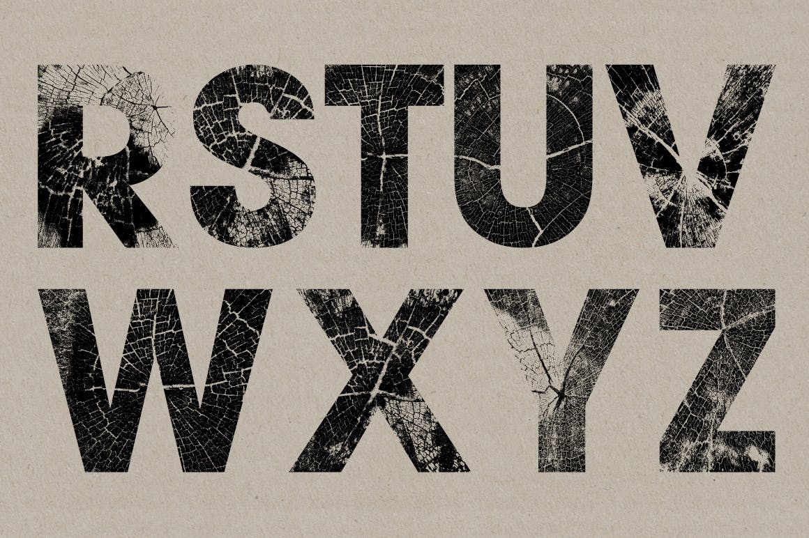 高清木纹字母符号背景纹理素材 Wood Grain Type_img_2