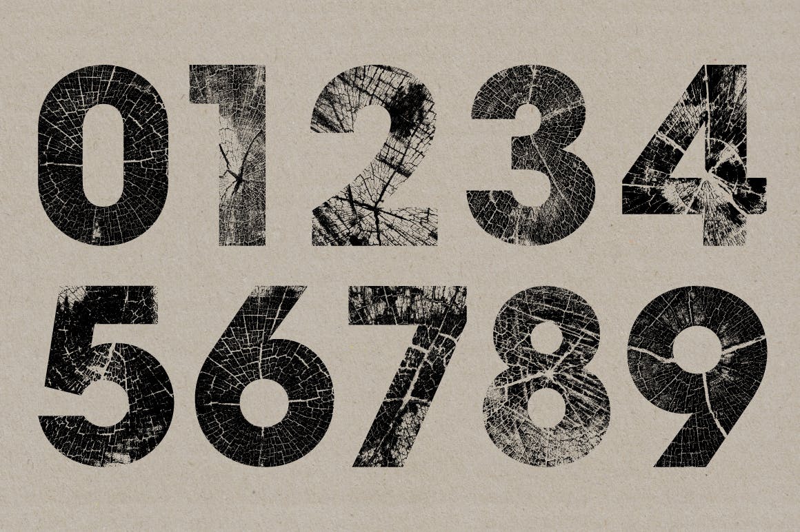 高清木纹字母符号背景纹理素材 Wood Grain Type_img_2