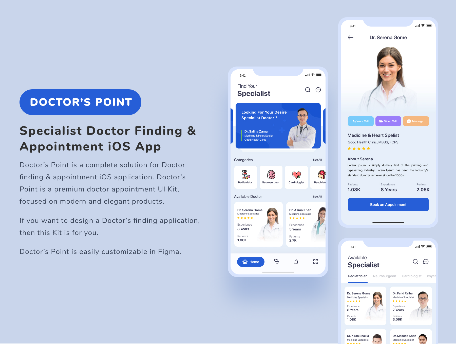 牙科医院诊所查找挂号iOS APP应用设计UI套件 Medical iOS App_img_2