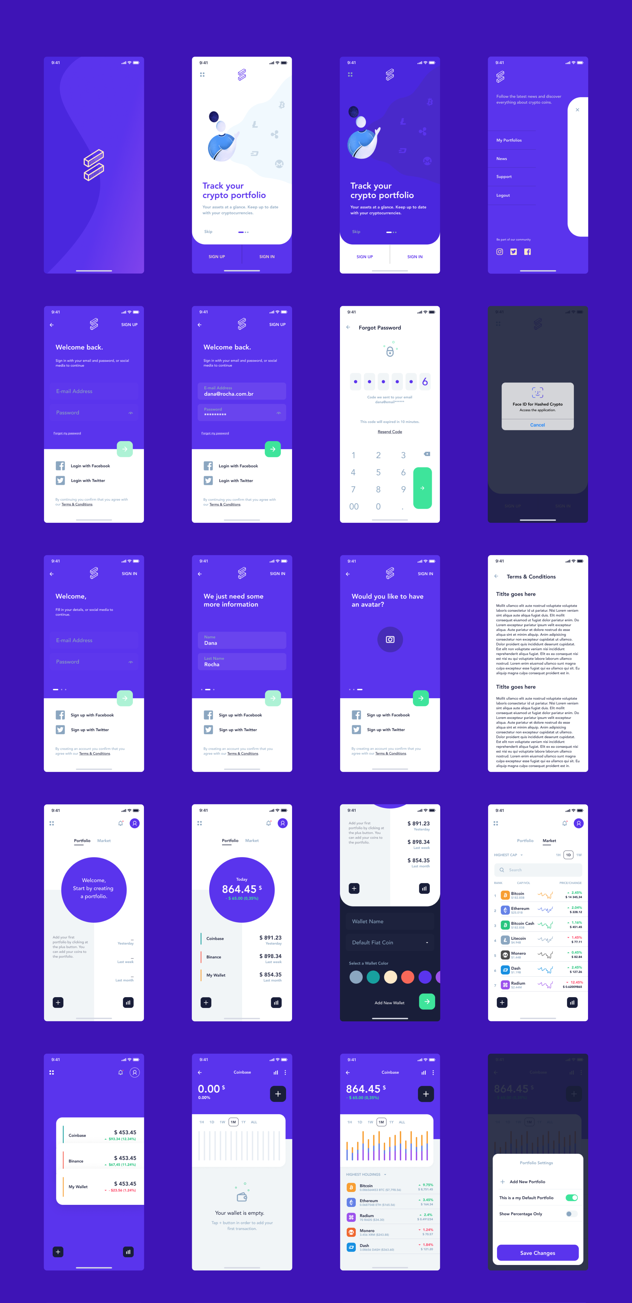 现代金融加密货币电子钱包APP应用设计UI套件 Hashed Wallet UI Kit_img_2