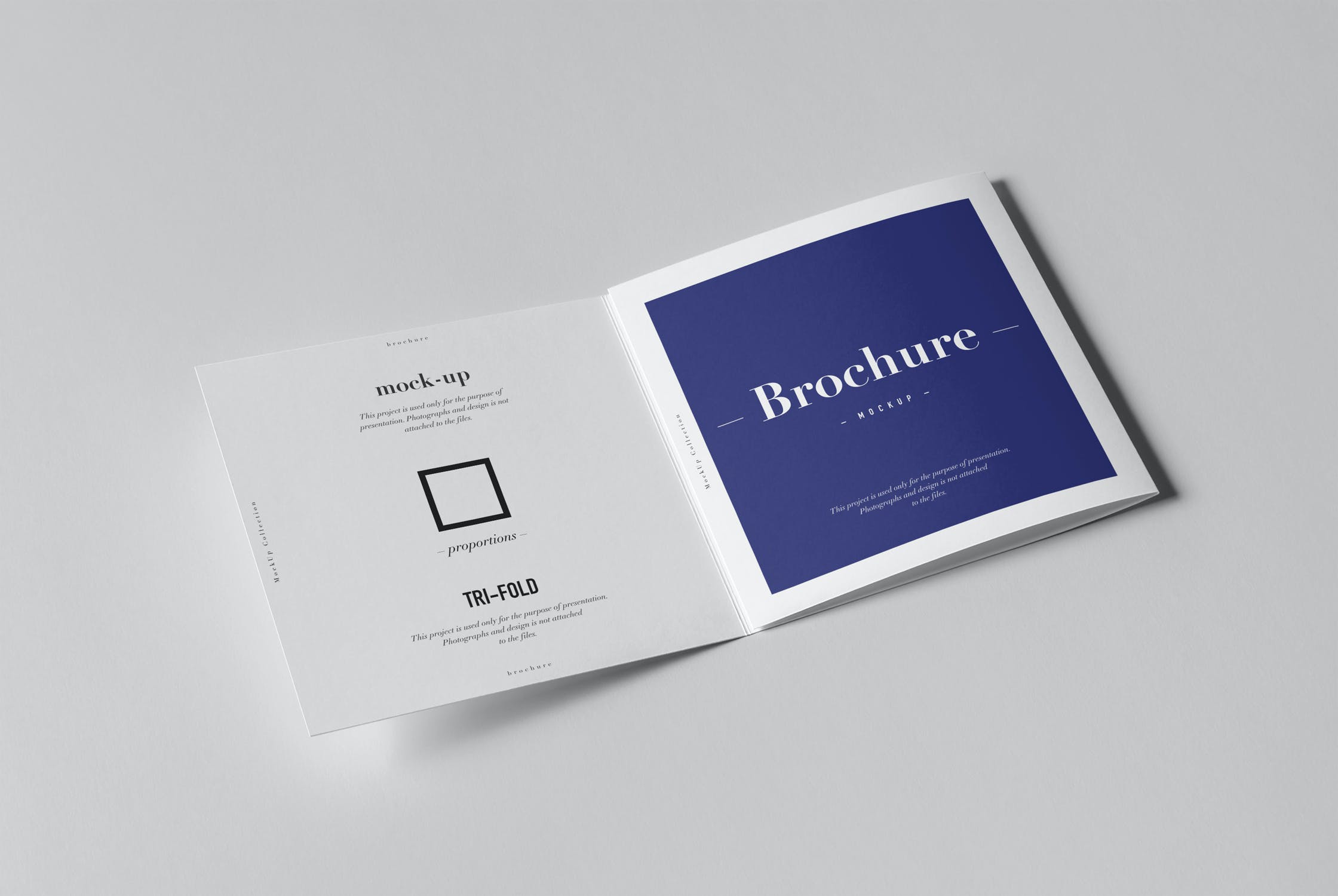 8款三折页小册子设计展示样机模板 Tri-Fold Square Brochure Mockup_img_2