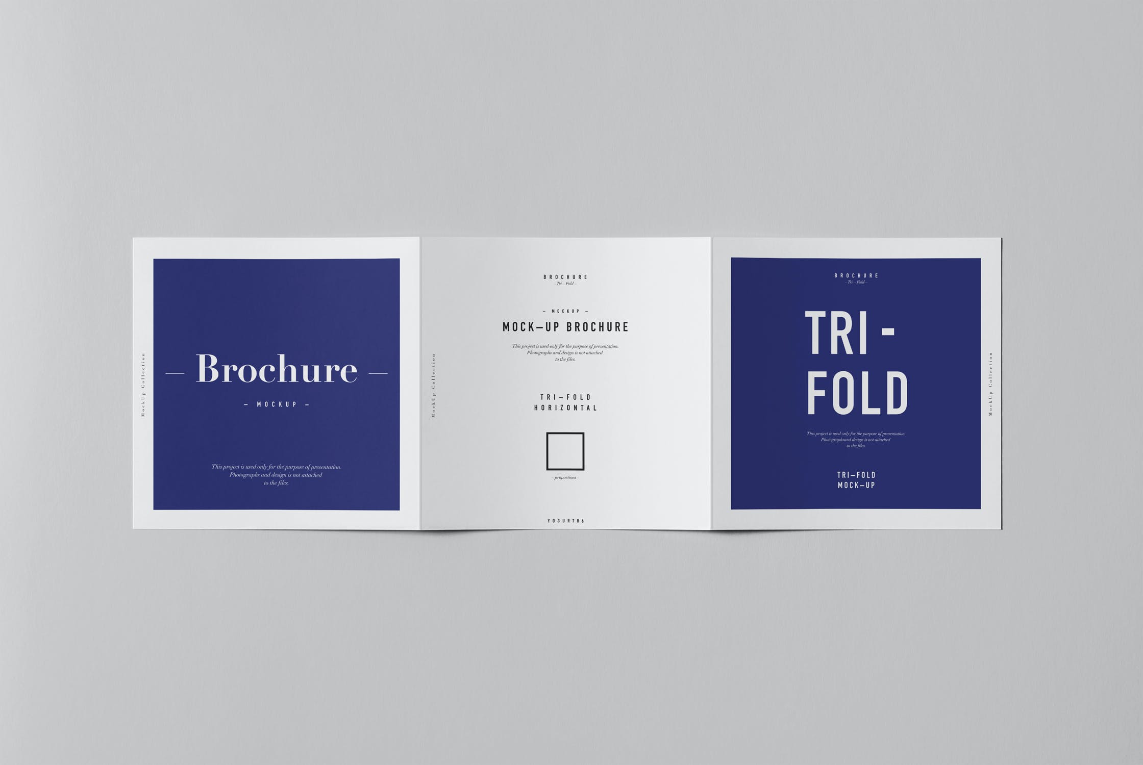 8款三折页小册子设计展示样机模板 Tri-Fold Square Brochure Mockup_img_2