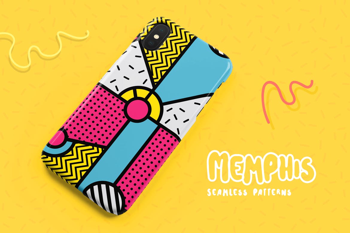 多彩孟菲斯风无缝模矢量图案素材 Memphis Seamless Patterns Collection_img_2