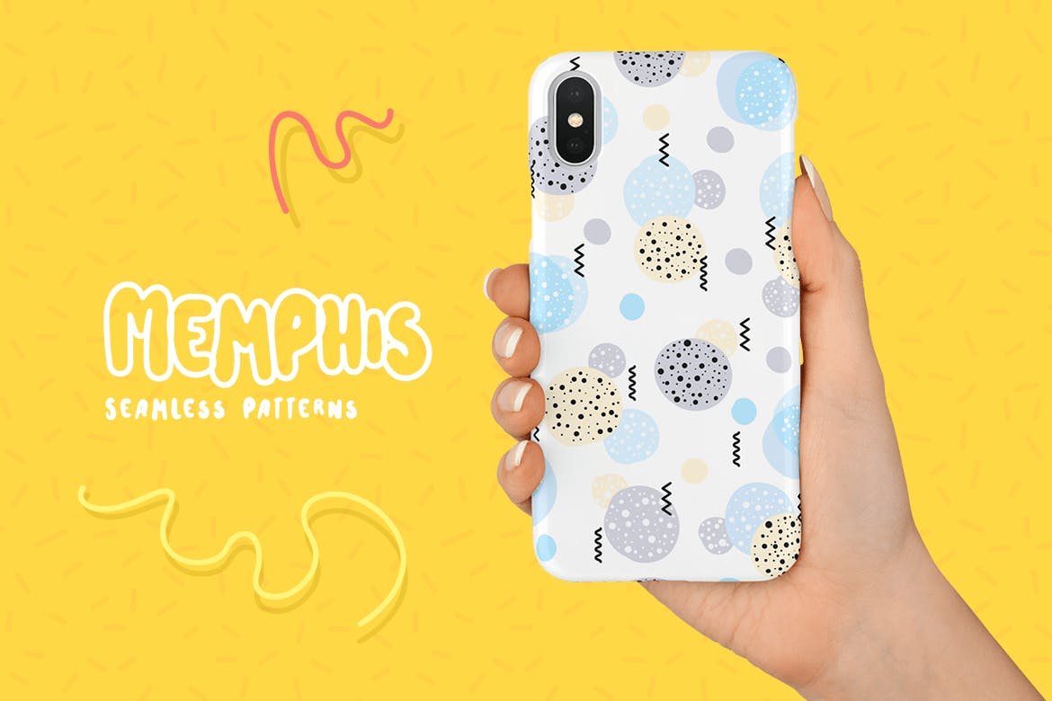 多彩孟菲斯风无缝模矢量图案素材 Memphis Seamless Patterns Collection_img_2