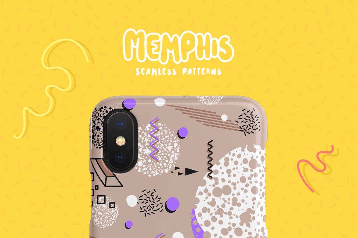 多彩孟菲斯风无缝模矢量图案素材 Memphis Seamless Patterns Collection_img_2