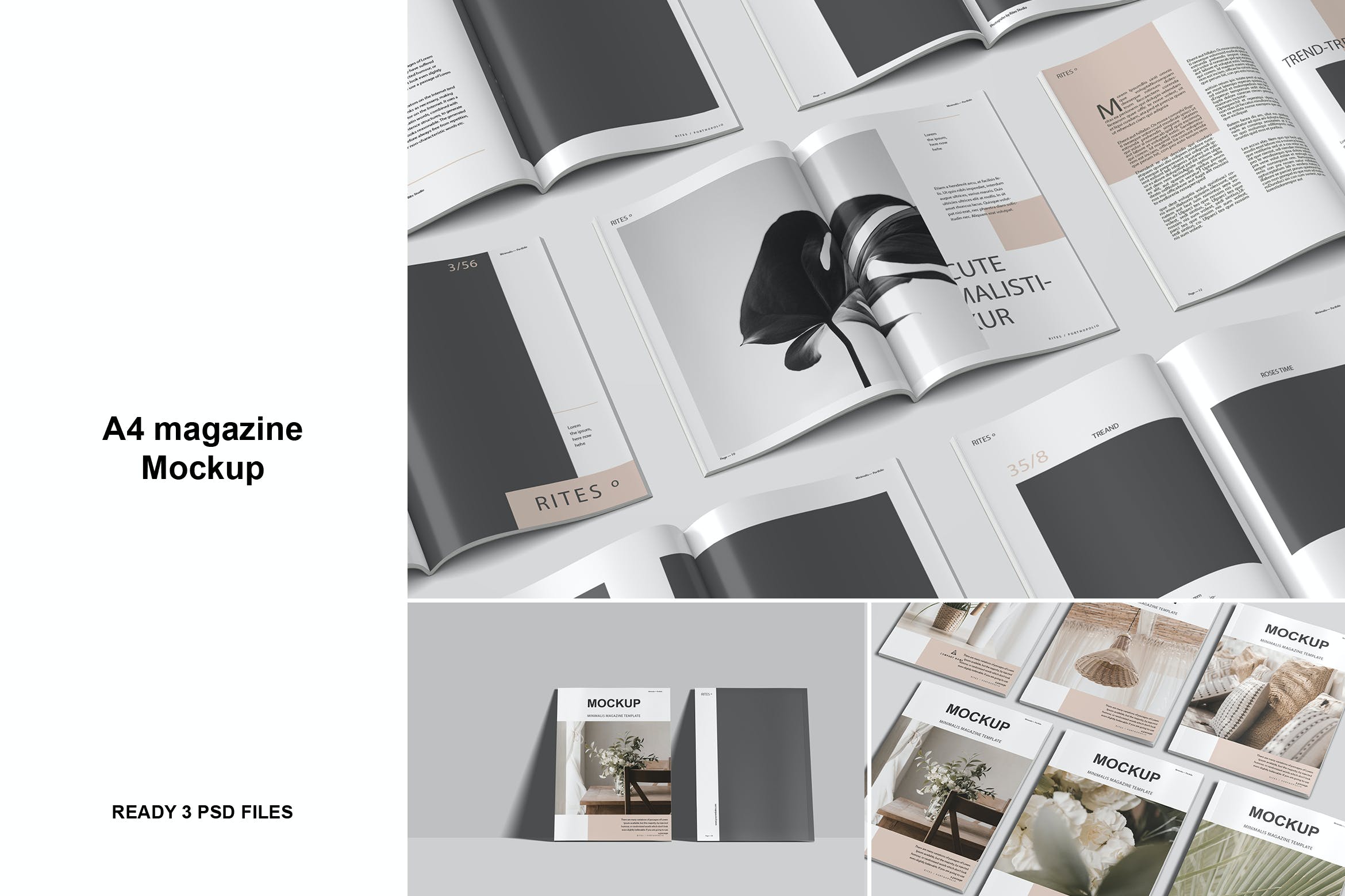 A4杂志画册设计展示样机模板 A4 Magazine Mockup_img_2