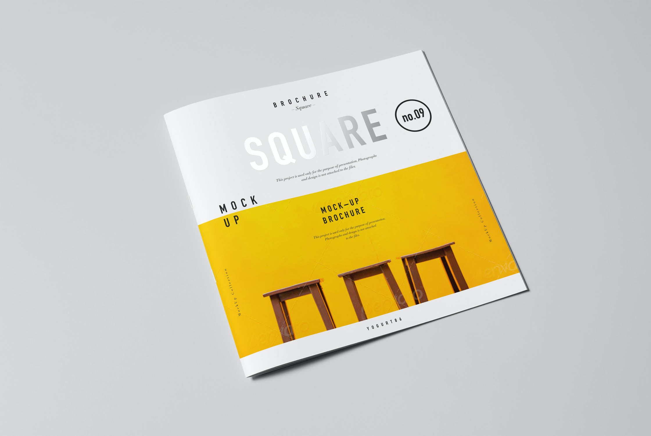 8款方形杂志画册设计展示样机模板 Square Brochure Mockup_img_2