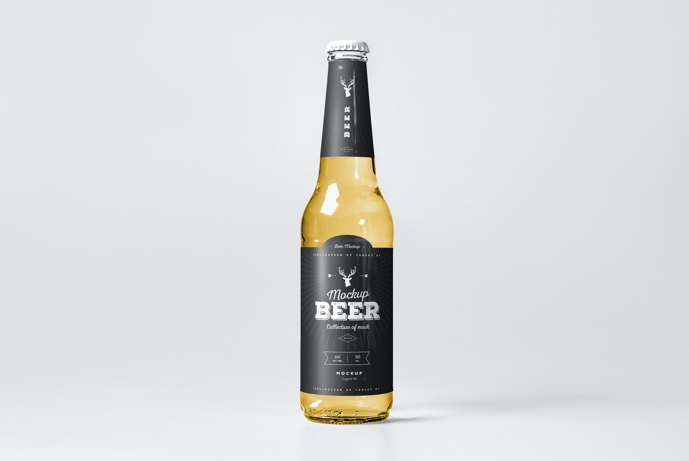 7款啤酒玻璃瓶标签设计展示样机模板 Beer Mockup 5_img_2