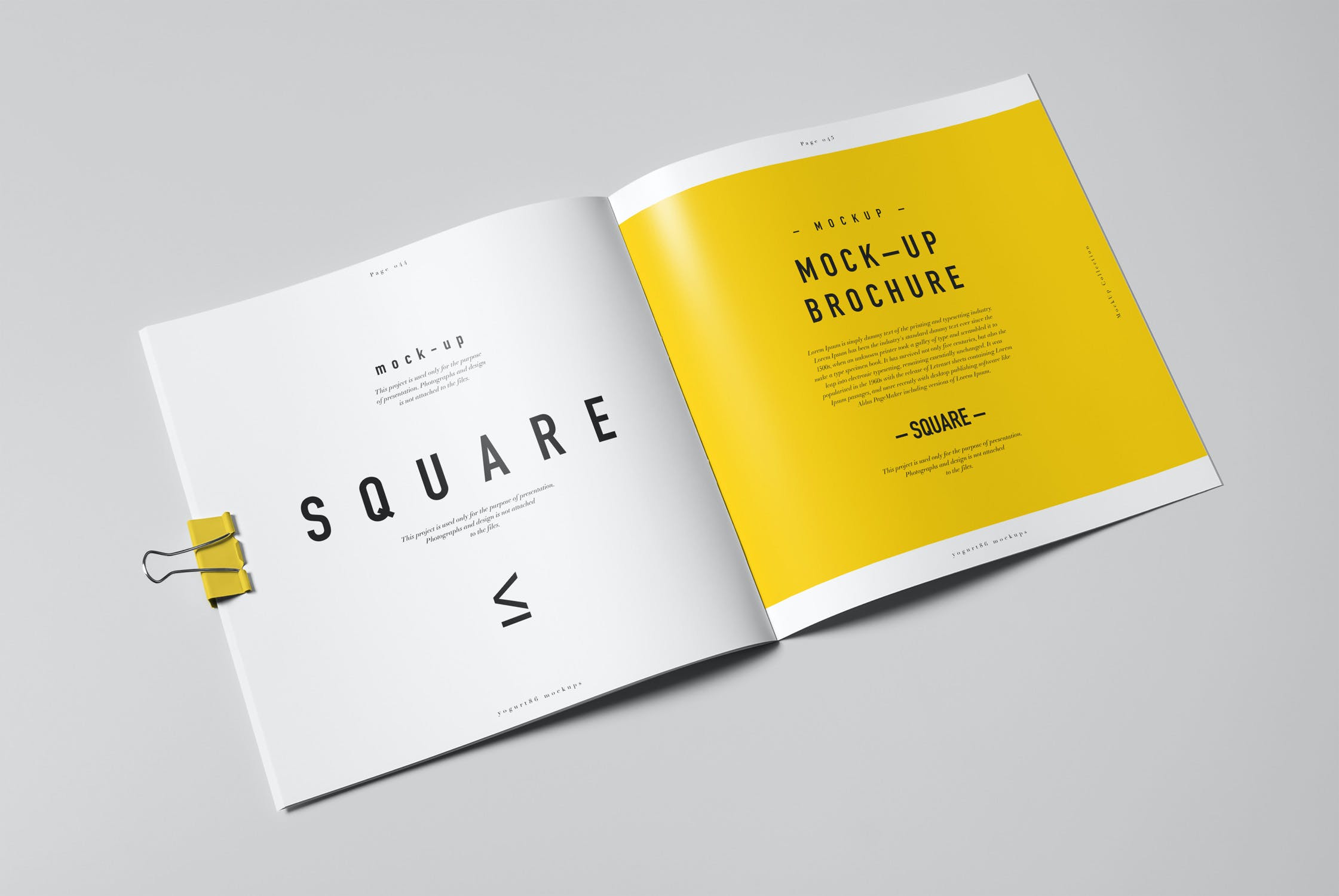 8款方形杂志画册设计展示样机模板 Square Brochure Mockup_img_2