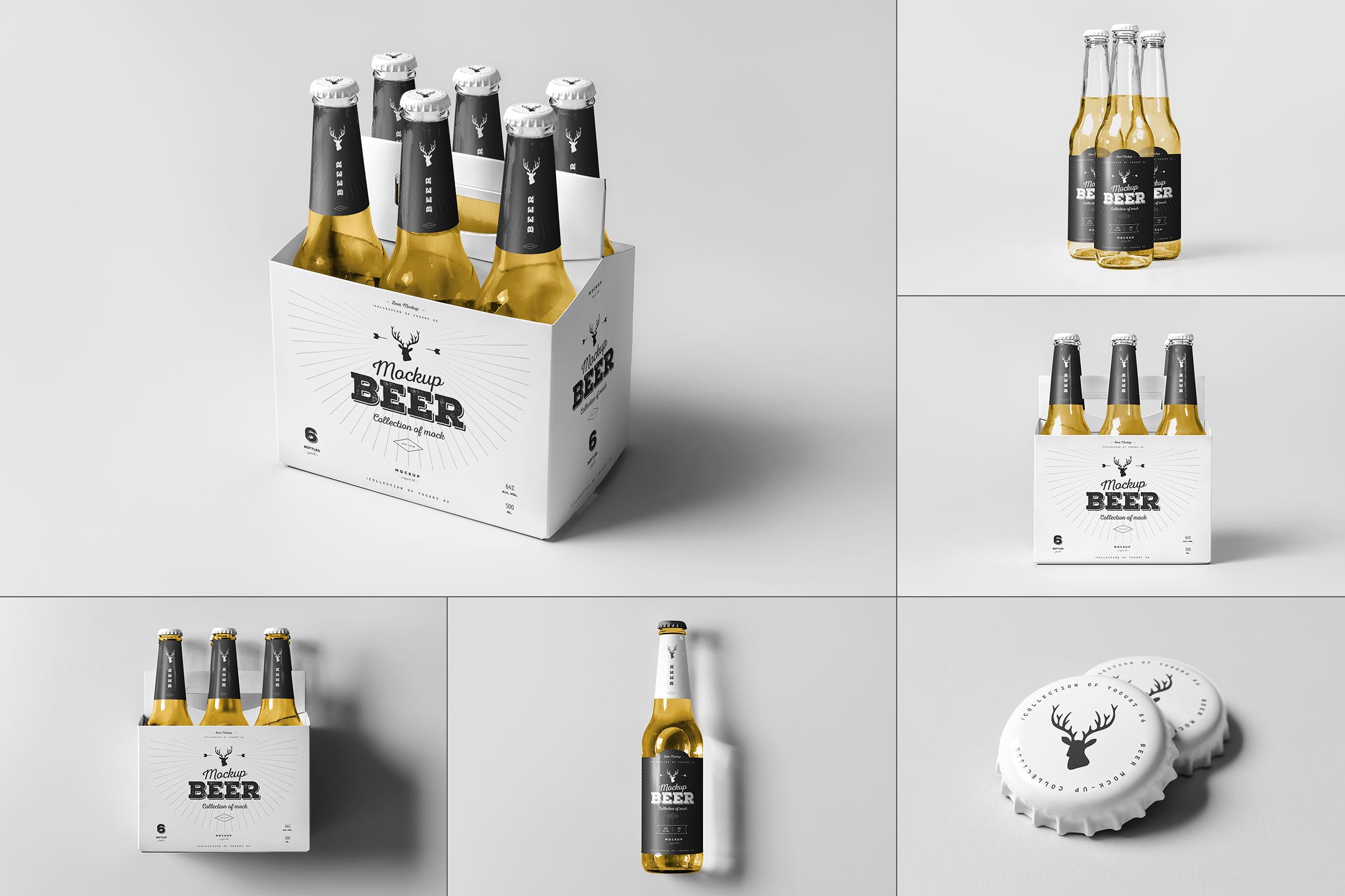 7款啤酒玻璃瓶标签设计展示样机模板 Beer Mockup 5_img_2