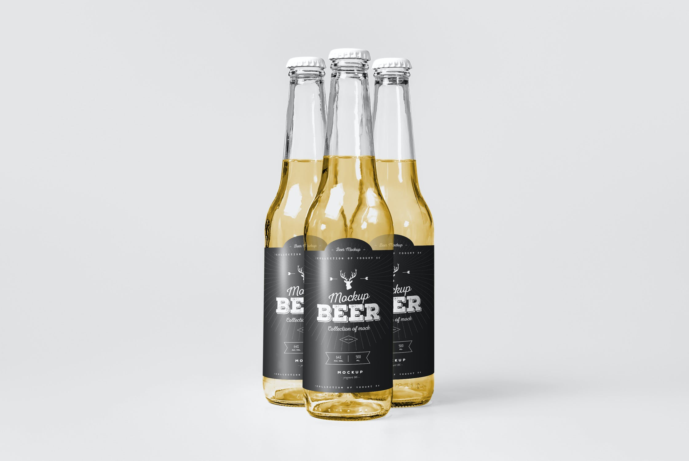 7款啤酒玻璃瓶标签设计展示样机模板 Beer Mockup 5_img_2