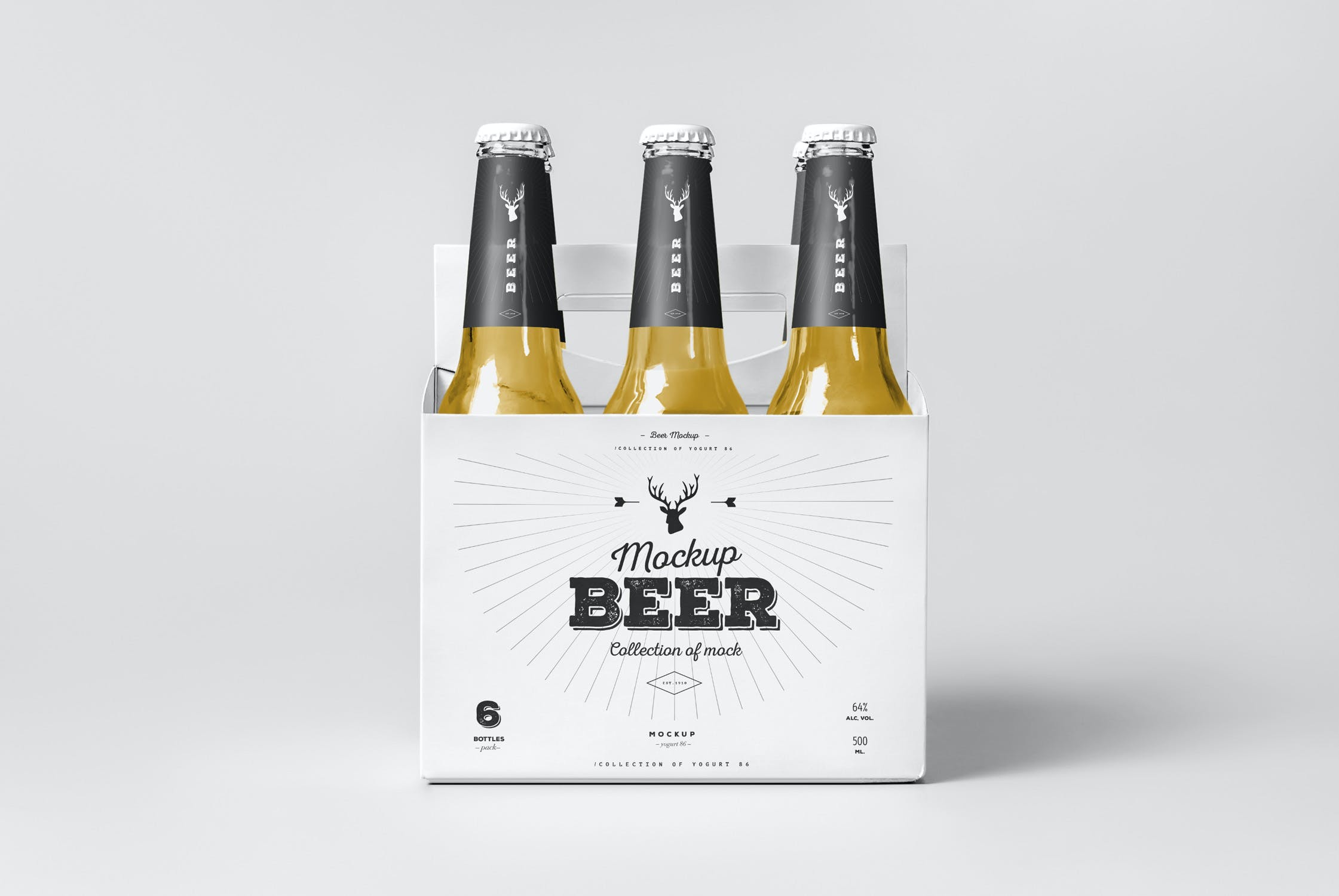 7款啤酒玻璃瓶标签设计展示样机模板 Beer Mockup 5_img_2