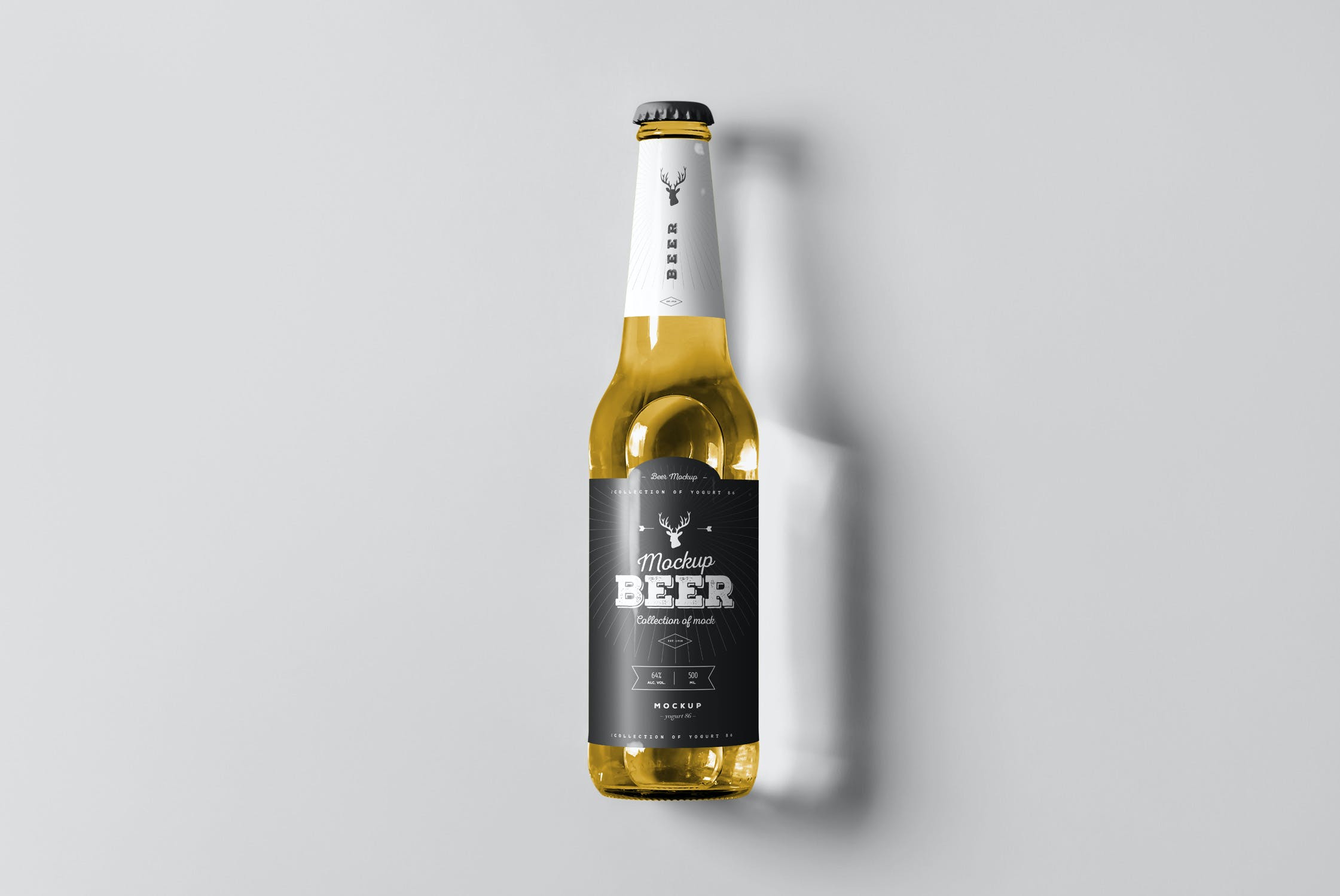 7款啤酒玻璃瓶标签设计展示样机模板 Beer Mockup 5_img_2