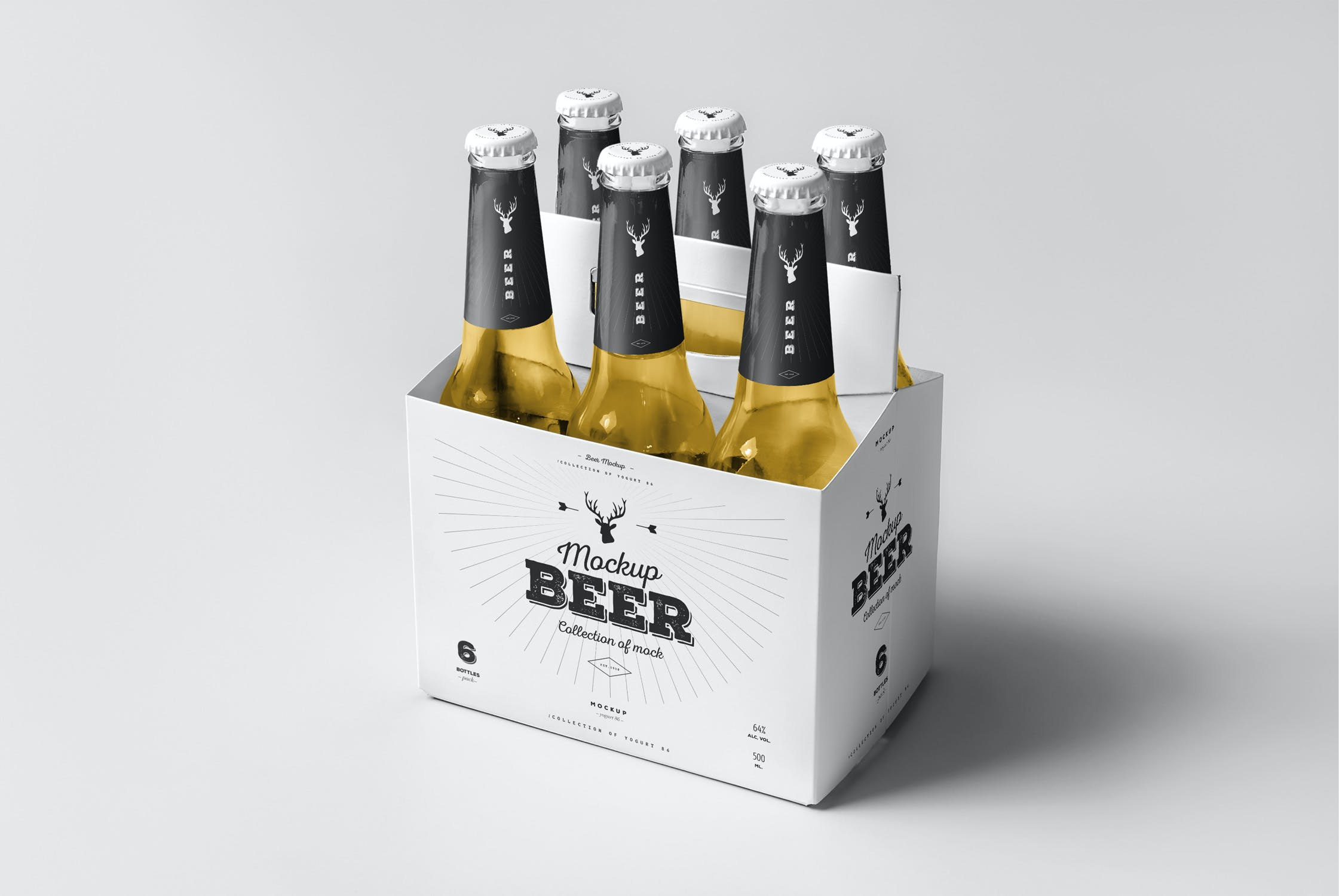 7款啤酒玻璃瓶标签设计展示样机模板 Beer Mockup 5_img_2