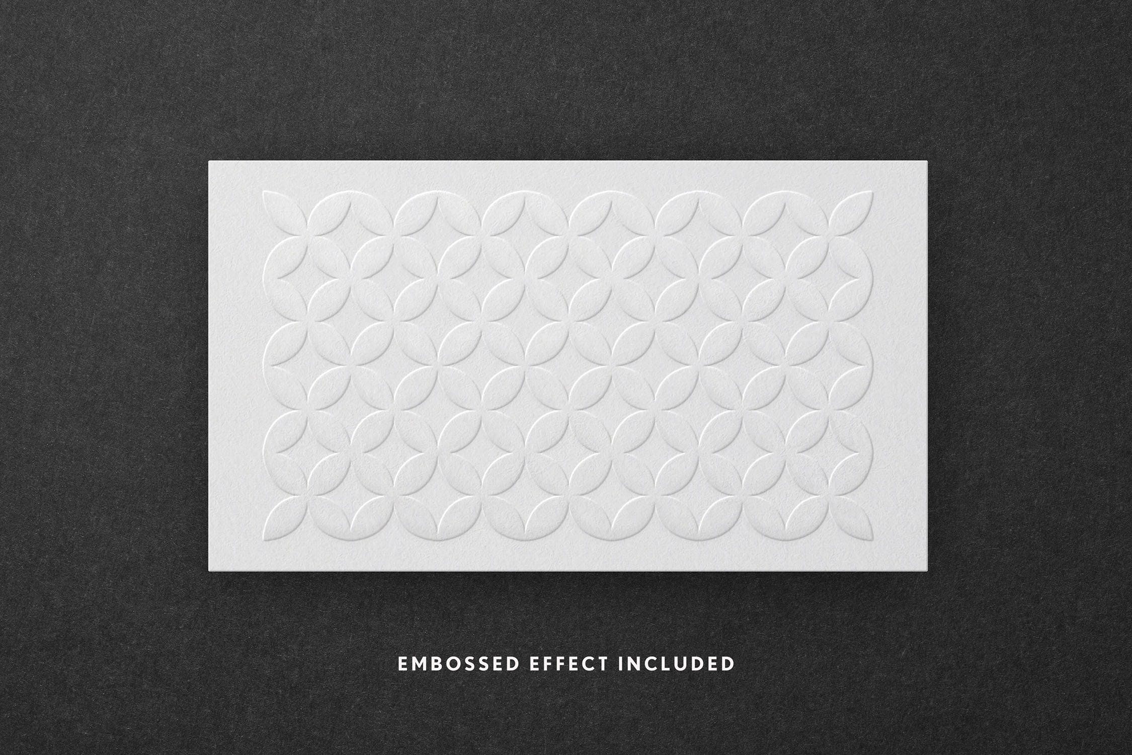 压印效果商务名片设计展示样机 Marble Business Card Mockup_img_2