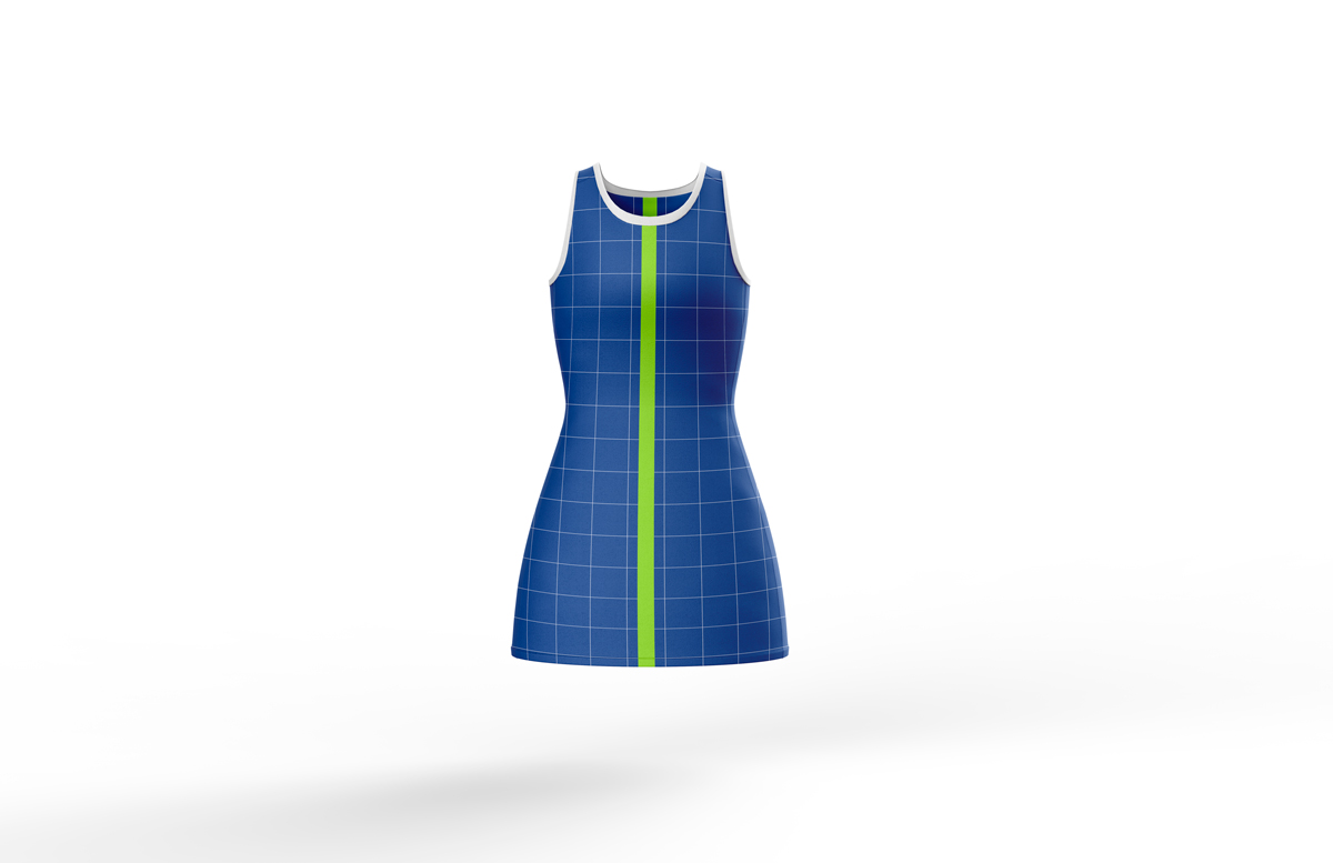 逼真女士篮球连衣裙印花设计展示样机 Woman Netball Dress Mockup_img_2