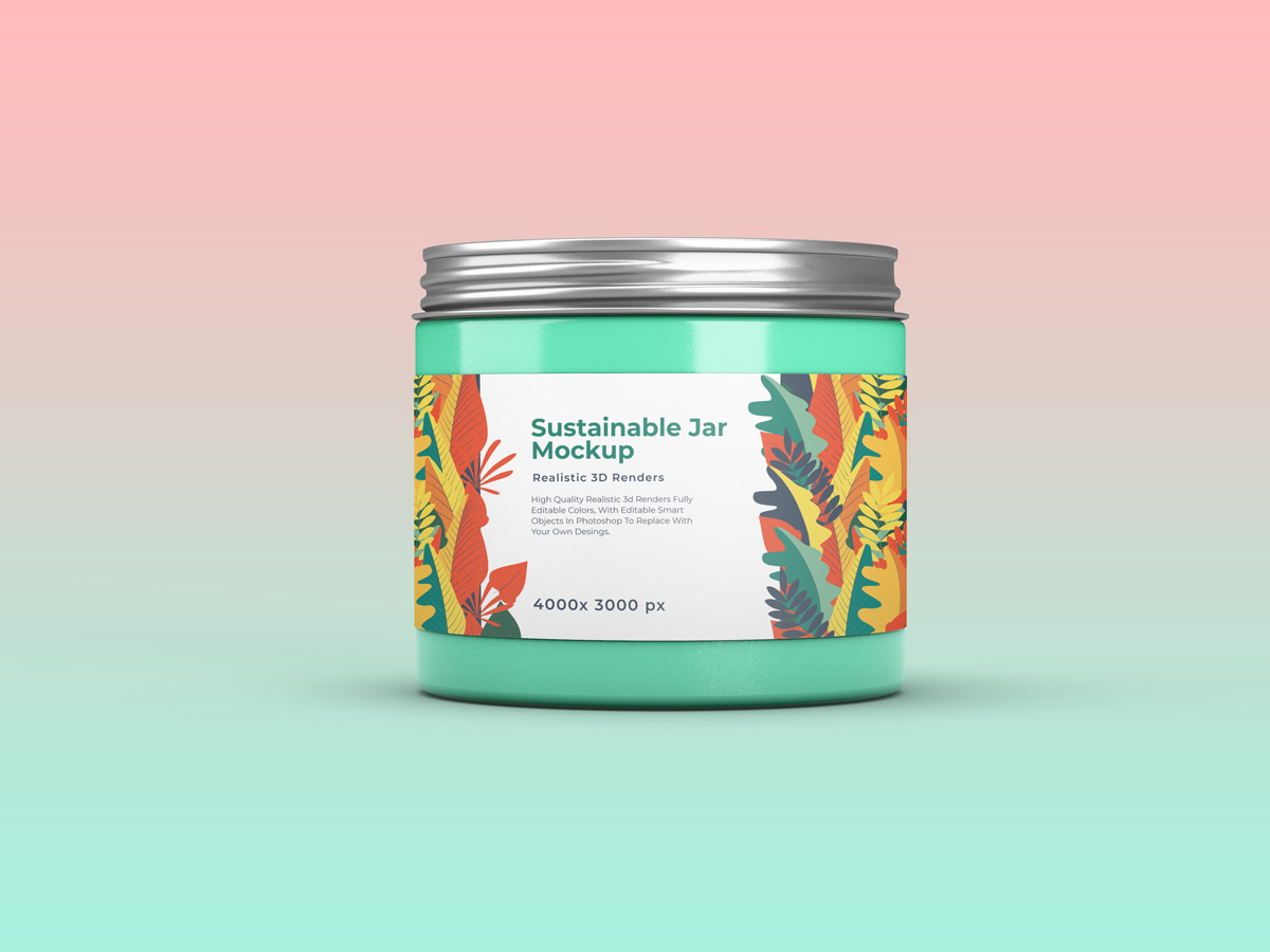 化妆品包装罐设计展示样机 Sustainable Jar Mockup_img_2