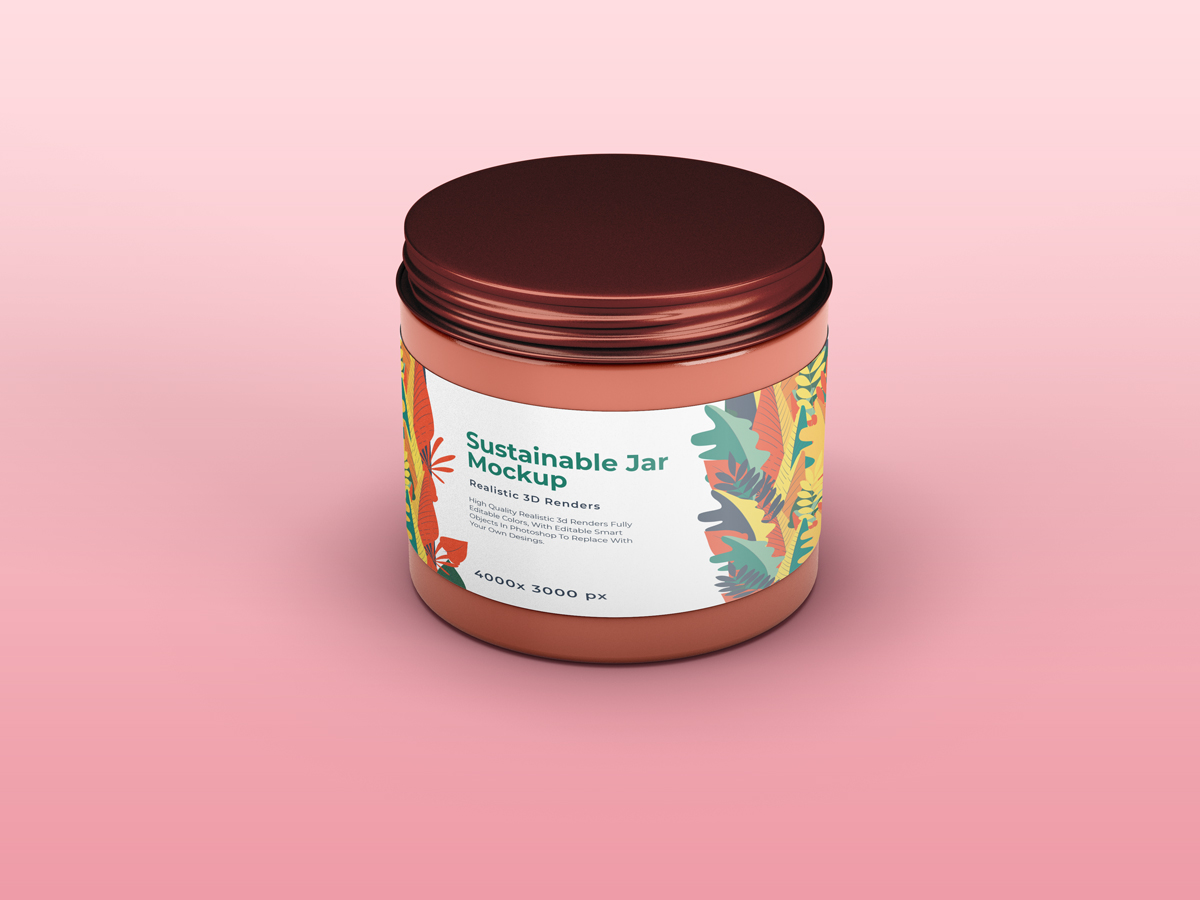 化妆品包装罐设计展示样机 Sustainable Jar Mockup_img_2