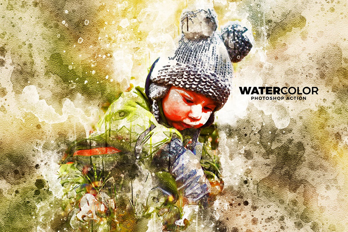 抽象水彩画照片处理效果Photoshop动作 Watercolor Photoshop Action_img_2