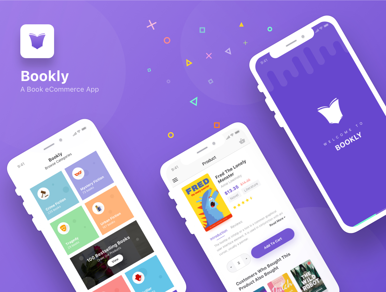 现代时尚图书在线购买商城APP应用UI界面设计模板 Bookly iOS UI Kit_img_2