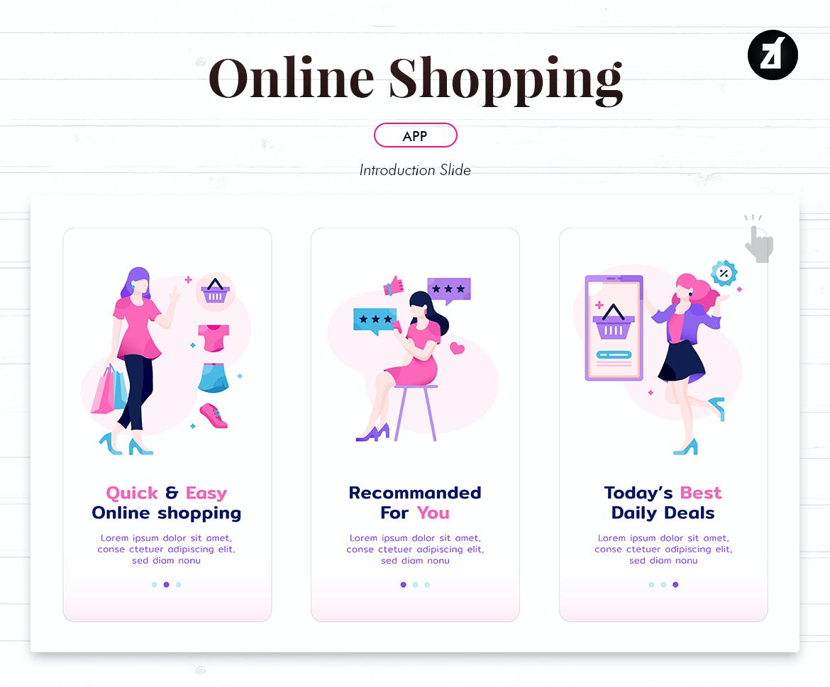 女孩在线购物2.5D概念矢量插画素材 Online Shopping For Woman Templates_img_2