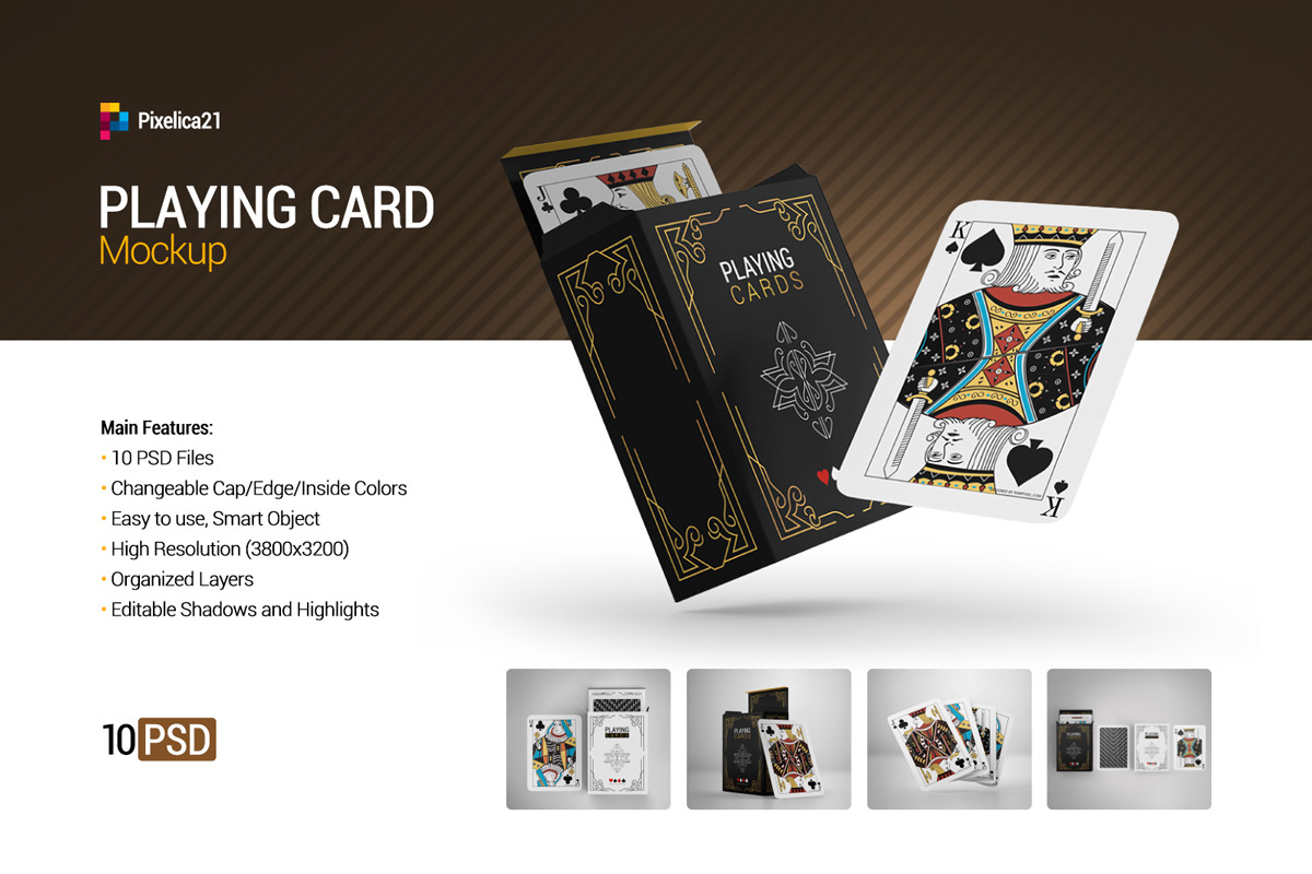 10款扑克牌卡片设计展示样机 Playing Card Mockup_img_2