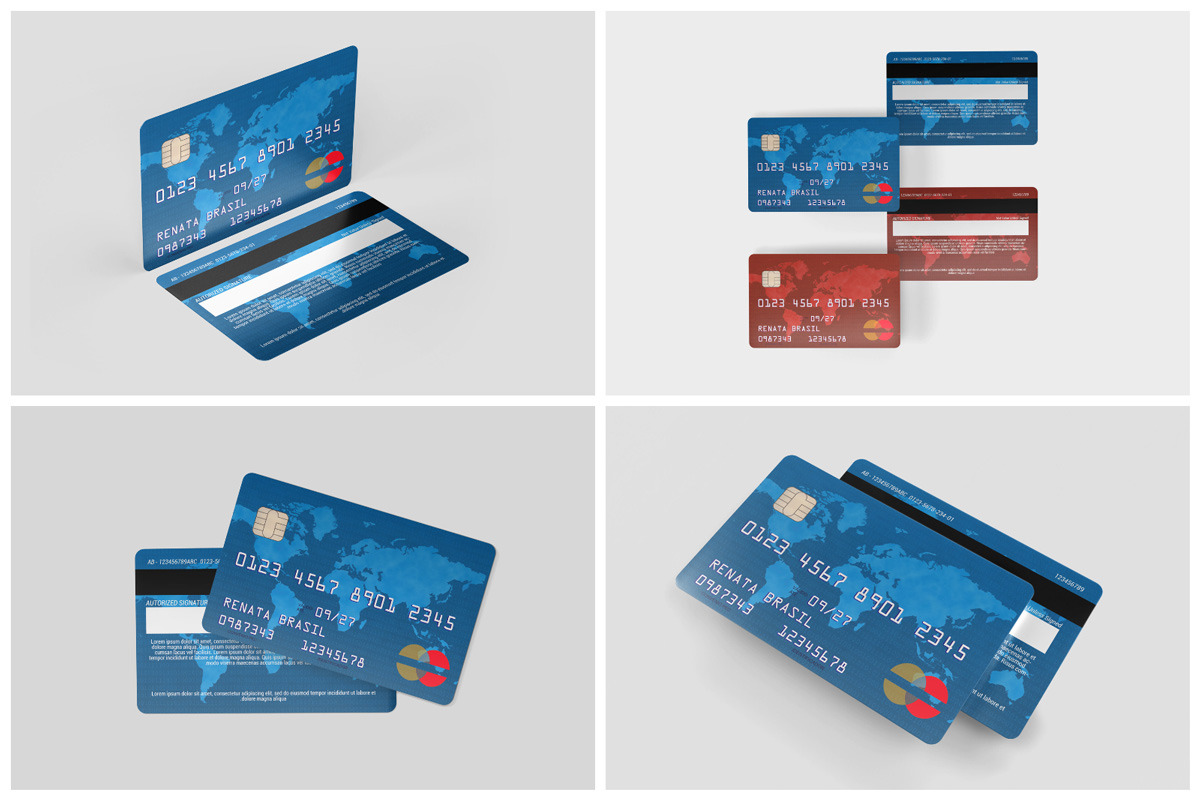 16款银行信用卡/借记卡片设计展示样机模板 Credit / Debit Card Mockup_img_2