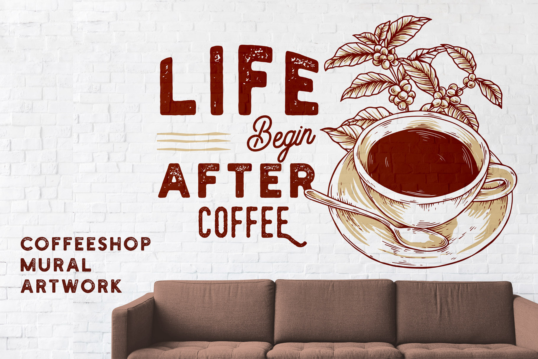 复古老式咖啡品牌LOGO插图元素设计矢量模板 Vintage Coffee Illustration Kit_img_2